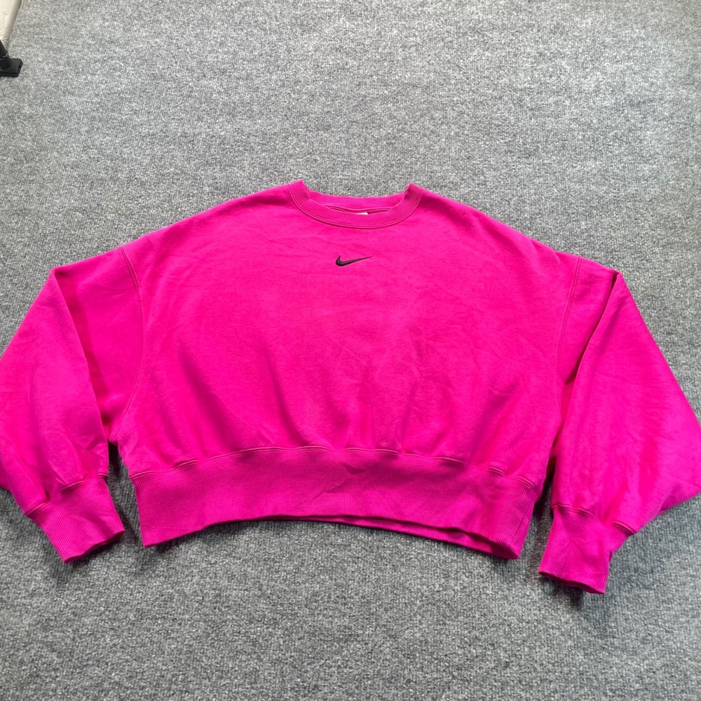Nike Sweatshirt Women's XS Pink Phoenix Fleece Oversized Cropped